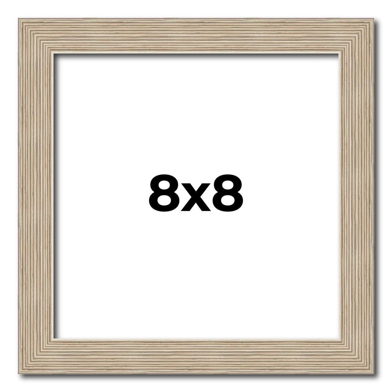 8x8 Thin Barnwood Picture Frame with UV-Resistant Acrylic & Acid Free Backing, Available in 2 Paint Finishes - Grey and Black